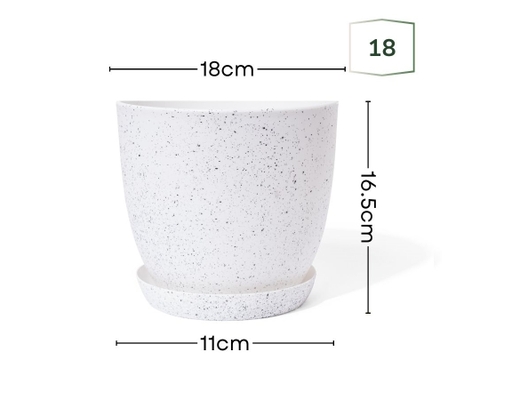 Chậu Trắng Vân Đá Size 18cm Monrovia ảnh 1