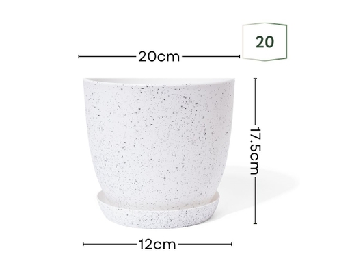 Chậu Trắng Vân Đá Size 20cm Monrovia ảnh 1