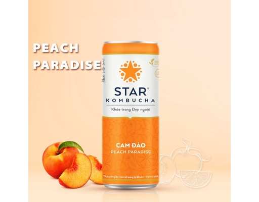 Trà Lên Men Bổ Sung Lợi Khuẩn Vị Cam Đào - Peach Paradise 250ml Star Kombucha ảnh 1