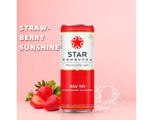 Trà Lên Men Bổ Sung Lợi Khuẩn Vị Dâu Tây - Strawberry Sunshine 250ml Star Kombucha ảnh 1
