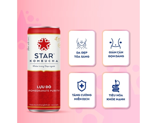 Trà Lên Men Bổ Sung Lợi Khuẩn Vị Lựu Đỏ - Pomegranate Purity 250ml Star Kombucha ảnh 2