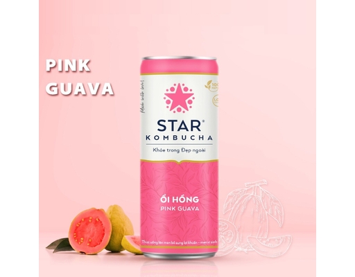 Trà Lên Men Bổ Sung Lợi Khuẩn Vị Ổi Hồng - Pink Guava 250ml Star Kombucha ảnh 1