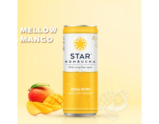 Trà Lên Men Bổ Sung Lợi Khuẩn Vị Xoài Kiwi - Mellow Mango 250ml Star Kombucha ảnh 1
