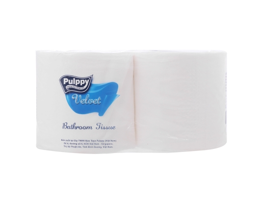 Giấy Vệ Sinh Không Mùi 2 Lớp Velvet 2 Cuộn Pulppy ảnh 2