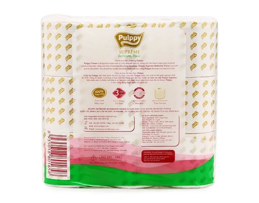Giấy Vệ Sinh 3 Lớp Supreme 9 Cuộn Pulppy ảnh 3