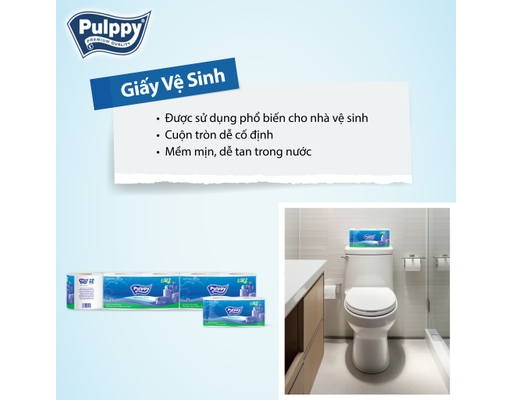 Giấy Vệ Sinh Cao Cấp 2 lớp 10 Cuộn Pulppy ảnh 3