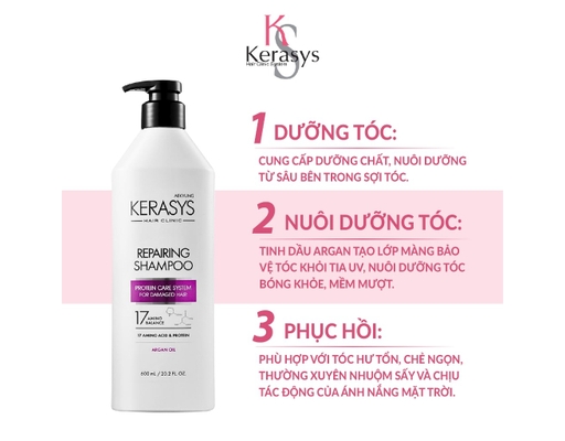 Dầu Gội Phục Hồi Repairing Shampoo 600g Kerasys ảnh 2