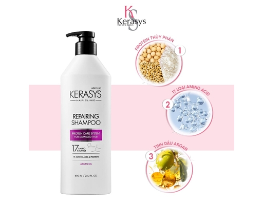 Dầu Gội Phục Hồi Repairing Shampoo 600g Kerasys ảnh 3
