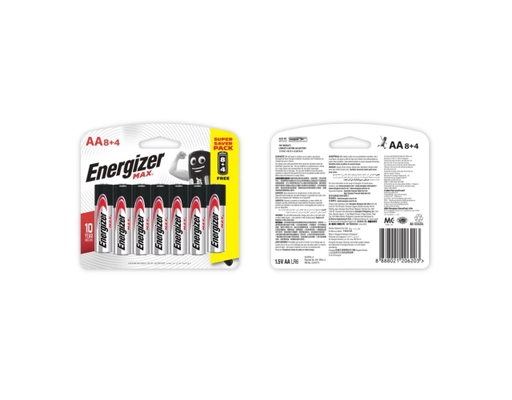 Vỉ 12 Pin Max AA E91BP8+4 Energizer ảnh 1