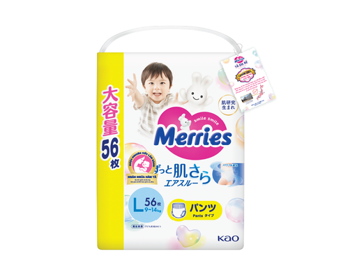 Tã Quần Merries L56 Cho Bé 9-14kg 56 Miếng