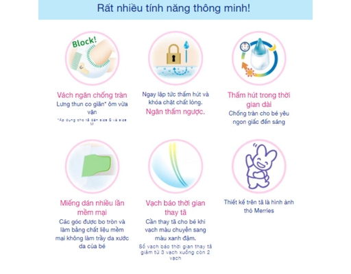 Tã Dán NB76 Cho Bé Dưới 5kg 76 Miếng Merries ảnh 3