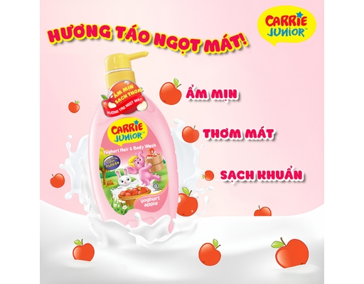 Sữa Tắm Gội Yoghurt Hương Táo 700g Carrie Junior ảnh 1