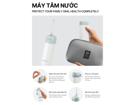 Máy Tăm Nước ENR116MIT 170ml Màu Xanh Mint LocknLock ảnh 2