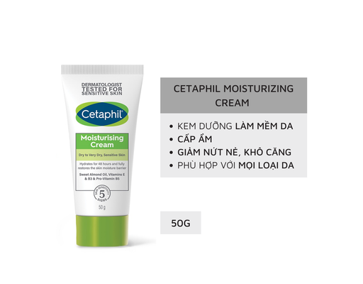 Kem Dưỡng Ẩm Cho Da Khô Và Cho Đến Rất Khô Moisturising Cream 50g Cetaphil ảnh 1