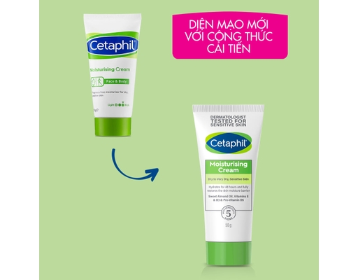 Kem Dưỡng Ẩm Cho Da Khô Và Cho Đến Rất Khô Moisturising Cream 50g Cetaphil ảnh 3