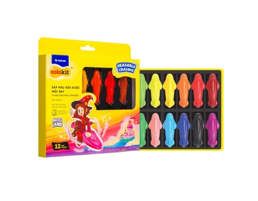 Sáp Nhựa Hình Phi Thuyền Hộp 12 Màu Colokit PCR-C018/AK Thiên Long ảnh 0