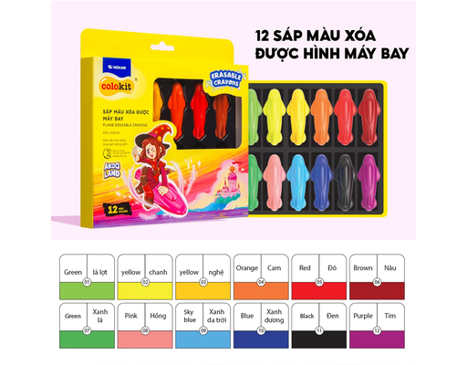 Sáp Nhựa Hình Phi Thuyền Hộp 12 Màu Colokit PCR-C018/AK Thiên Long ảnh 1
