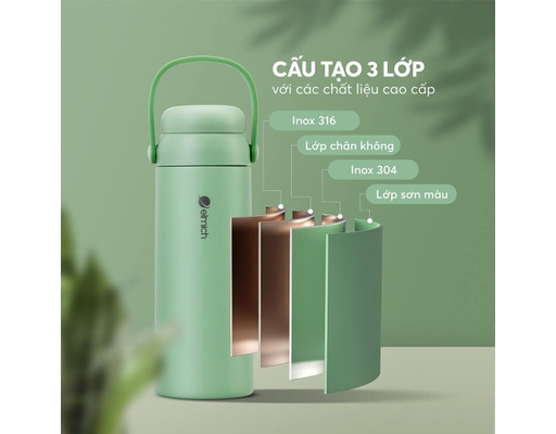 Bình Giữ Nhiệt Inox 316 EL8330 500ml Màu Xanh Mint Elmich ảnh 6