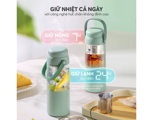 Bình Giữ Nhiệt Inox 316 EL8330 500ml Màu Xanh Mint Elmich ảnh 7