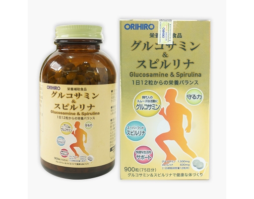 Thực Phẩm Bảo Vệ Sức Khỏe Glucosamine Và Tảo Spirulina Hỗ Trợ Xương Khớp 900 Viên Orihiro ảnh 0