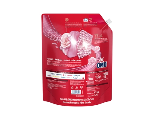Nước Giặt Matic Cửa Trên Hương Comfort Hoa Hồng Ecuador 4.1kg OMO ảnh 1