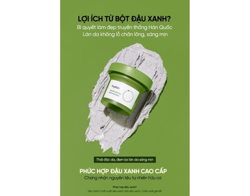 Mặt Nạ Đất Sét Sạch Mịn Da Mung Bean Pore Clay Mask 120ml BEPLAIN ảnh 2