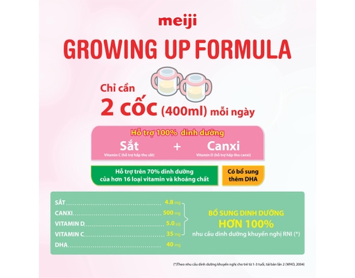 Sữa Bột Ezcube Growing Up Formula Cho Bé 1-3 Tuổi 800g Meiji ảnh 6