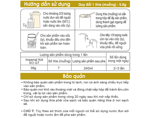 Sữa Bột XO Imperial Kid Hương Vani 800g Namyang ảnh 5