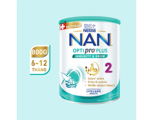 Sữa Bột Nan Optipro Plus 5HMOS Số 2 Cho Bé 6-12 Tháng 800g Nestlé ảnh 5