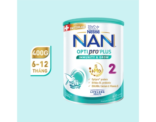 Sữa Bột Nan Optipro Plus 5HMOS Số 2 Cho Bé 6-12 Tháng 400g Nestlé ảnh 5