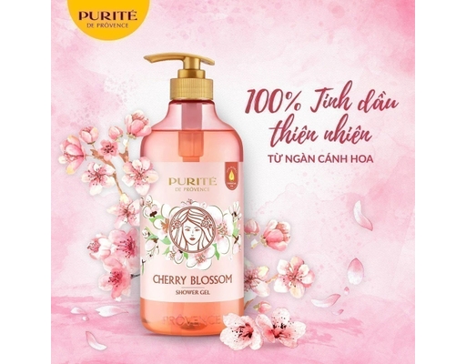 Hộp Quà AEON x Purité - Sữa Tắm Hoa Anh Đào 500ml & Tẩy Da Chết Hoa Anh Đào 250g Purite ảnh 1