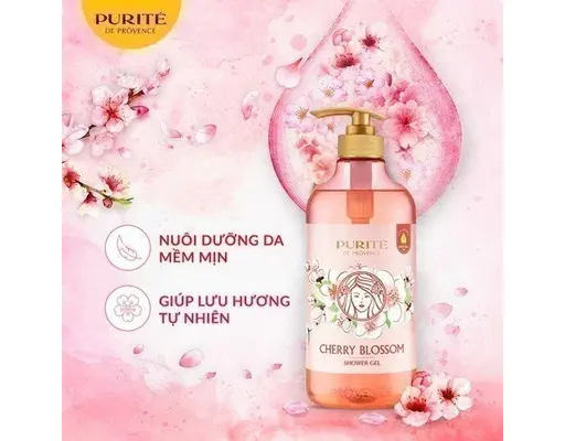 Hộp Quà AEON x Purité - Sữa Tắm Hoa Anh Đào 500ml & Tẩy Da Chết Hoa Anh Đào 250g Purite ảnh 2