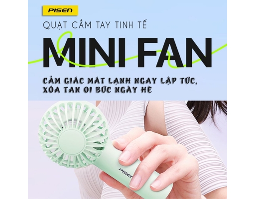 Quạt Không Dây Mini HJ-F17 Màu Tím Pisen ảnh 1