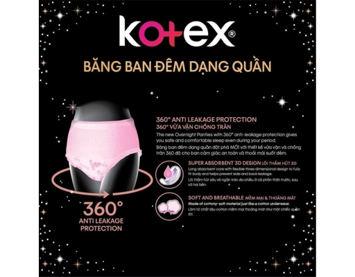 Băng Vệ Sinh Ban Đêm Dạng Quần Size M-L 5 Miếng Kotex ảnh 1