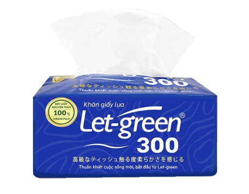 Lô 2 Khăn Giấy Rút - 300 Tờ x 2 Lớp Let-green ảnh 1
