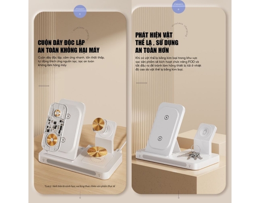 Sạc Pro Wireless Magsafe 3-In-1 XY-C56 Màu Đen Pisen ảnh 1