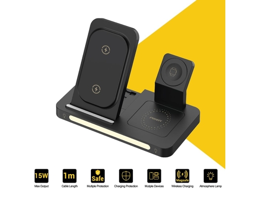 Sạc Pro Wireless Magsafe 3-In-1 XY-C56 Màu Đen Pisen ảnh 2