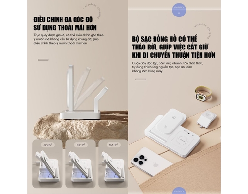 Sạc Pro Wireless Magsafe 3-In-1 XY-C56 Màu Đen Pisen ảnh 8