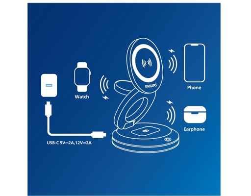 Đế Sạc Không Dây 3in1 Magsafe DLP9510FB Philips ảnh 2
