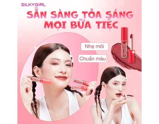 Son Kem Lì Slay All Day Màu #04 Đỏ Cam 2ml Silkygirl ảnh 4