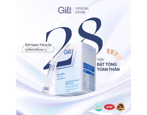 Thực Phẩm Bổ Sung Bột Ngậm Trắng Da Glow White Premium Glutathione Hộp 30  Gói x 3g