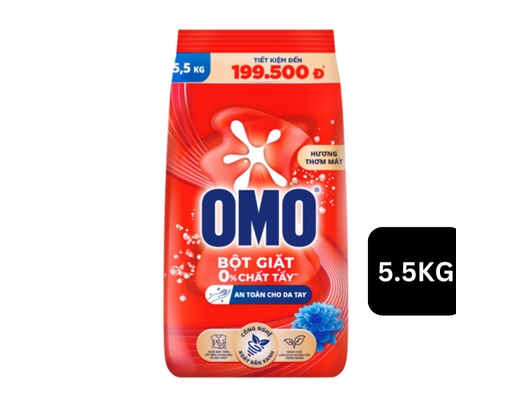 Bột Giặt Sạch Bẩn Khử Mùi Công Nghệ Giặt Xanh 5.5kg OMO ảnh 0