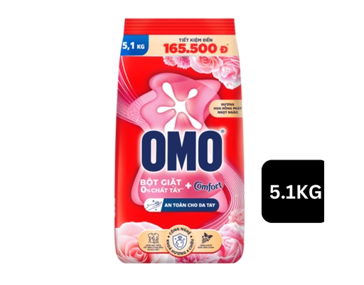 Bột Giặt Hương Comfort Hoa Hồng Pháp 5.1kg OMO ảnh 0
