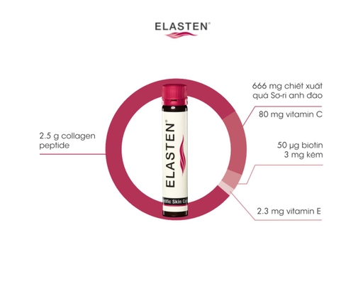 Thực Phẩm Bảo Vệ Sức Khỏe Collagen Giúp Đẹp Da - 28 Ống x 25ml Elasten ảnh 4