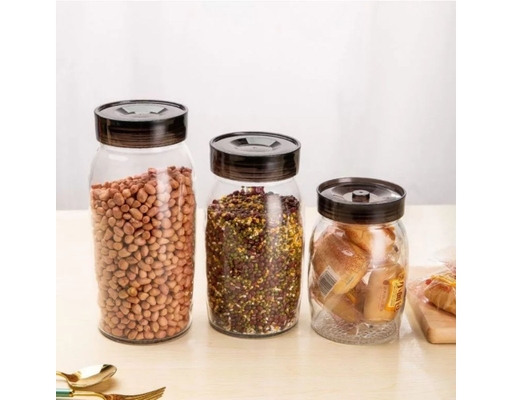 Hũ Thủy Tinh Nắp Nhựa Tròn 2.5L Deli ảnh 2