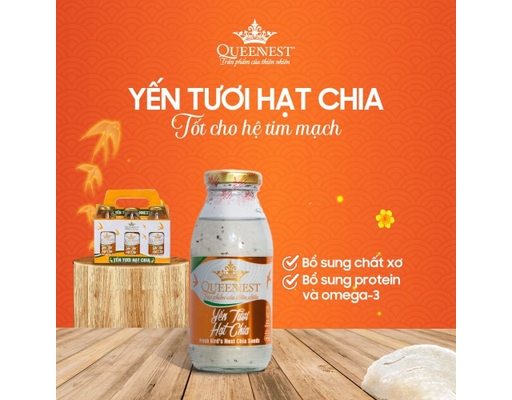 Yến Tươi Hạt Chia - Chai 240ml Queennest ảnh 1