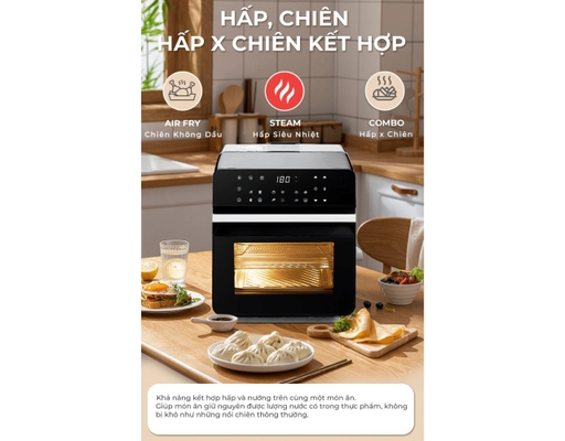 Nồi Chiên Không Dầu Kết Hợp Hấp ECO S12 Dung Tích 12L Magic ảnh 8