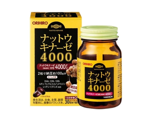Viên Uống Nattokinase Thực Phẩm Bảo Vệ Sức Khỏe Hỗ Trợ Điều Trị Tai Biến 4000FU 60 Viên Orihiro ảnh 0