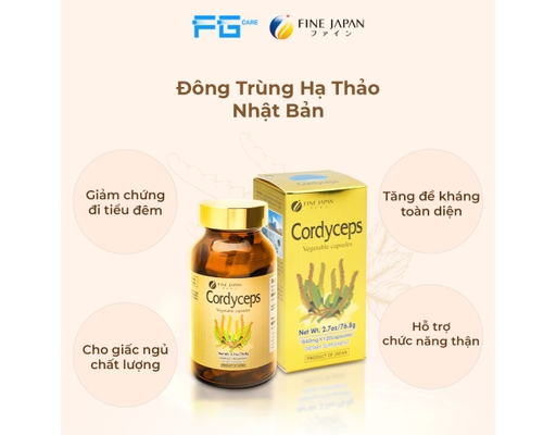 Thực Phẩm Bảo Vệ Sức Khỏe Viên Uống Đông Trùng Hạ Thảo Cordyceps 120 Viên Fine Japan ảnh 4