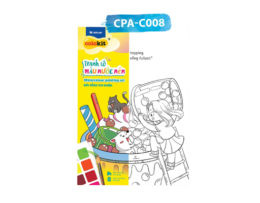 Tranh Tô Màu Nước Dạng Nén CPA-C008 Mẫu Đời Sống Vui Nhộn Thiên Long ảnh 0